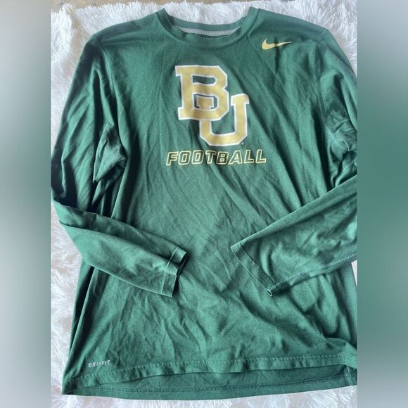 Nike dry fit long sleeve hunter green size large Baylor University - Picture 1 of 6